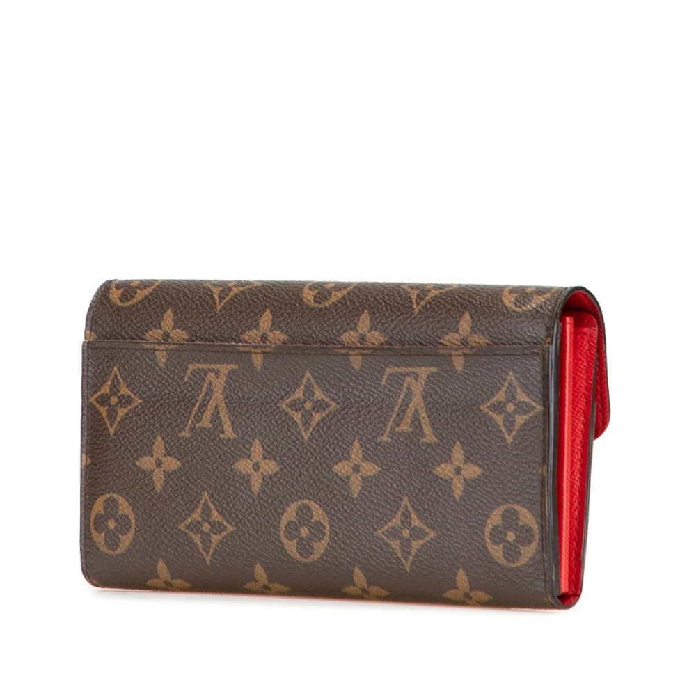 Louis Vuitton Portefeuille Brown Monogram Sarah Long Wallet Leather Brown